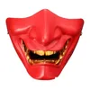 Máscaras de festa Evil Demon Gold Tees Half Mask Resin Halloween Costume Prop For Paintball Airsoft Cosplay Drop Delivery Home Garden Fes Dhdwi