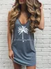 Casual Dresses Beach Vacation Tank Dress Women Live Simple Coconut Tree Sleeveless Mini T Shirt Summer Holiday Long Tshirt