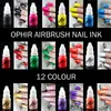 Nagellack OPHIR 12 färger Airbrush bläck för schabloner Gel 10 ML flaska Temporary Tattoo Pigment Nails Tools_TA098 1 12 230712