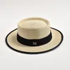 New Straw Hats for Women Summer Fashion Flat Brim Ribbon Beach Sun Hat Outdoor Travel Dress Cap Chapeau Femme