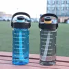 Wasserflasche 3 Liter Wasser mit Strohhalm 2L 1L große große motivierende BPA-freie Sporttrinkflasche für Schule und Fitnessstudio