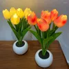 Dekorative Blumen LED leuchtender Tulpenstrauß Künstliche gefälschte Tulpenblume für Muttertag, Geburtstag, Hochzeit, Party, Dekoration, Geschenk, Zuhause