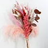 Природа домашний декор розовый цветок букет любовь трава пампас трава сушено