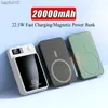 20000mAh Power Bank Magnetic Charger Wireless Power Bank 22.5W Carregamento Rápido Bateria Externa Portátil Para iPhone 12 13 14 L230712