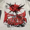 Męskie koszulki Real Photo Hellstar T-shirt wysokiej jakości anioł zakład drukuj amerykański hip-hopowy letni oddychający T-shirt z krótkim rękawem mężczyzna kobiet T230712