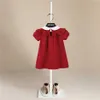 Vestidos para meninas Verão Novo Vermelho Vestido Infantil Algodão Doce e Fofo Vestido Princesa Vestido Infantil Saia Renda Vestido Infantil FrescoHKD230712