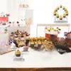 Bakformar 4 st Runda akryl Cupcake Stand Premium Hållare Display Stand Dessert Bakelse tallrik