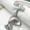 Metal Apricot Leaf Napkin Rings Hotel Wedding Decor Metal Napkins Buckle Festival Party Banquet Table Decoration Ring Holder TH0943