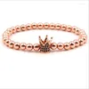 Charm Bracelets CZ Zircon Adjustable Crown Bracelet Braiding Macrame For Men