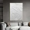 Moderne abstrait texturé acrylique toile mur Art 3D blanc épais peinture murale à l'huile peint à la main oeuvre décoration de la maison peintures L230704