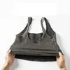Women's Tanks Denim Yoga Sports Vest For Women U-Shaped Elastic Tight Fashion Halter Quick-Drying Fitness Body Shaping Top
