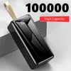 100000 mAh Power Bank Draagbare Oplader 4 USB Powerbank voor Xiaomi iPhone 12 13 Samsung S22 Externe Batterij Poverbank met Licht L230712