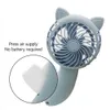 Ventiladores elétricos Ventilador de mão portátil Pressão de mão Mini ventilador portátil sem bateria Casa bonito ventilador de resfriamento desenhos animados ventilador cor aleatória