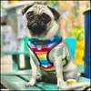 Dog Collars Leashes Vest Harness No Pl Rainbow Printed Harnesses And Set Breathable Mesh Padded Puppy For Small Medium Dogs Outdoo Otpun