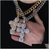 Подвесные ожерелья циркон хип -хоп ожерелье с насыщенным золотом