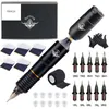 Tattoo Guns Kits Professional Tattoo Machine Kits Portable Rotary Wireless Tattoo Pen Set With Power Supply RCA Interface Permanent Make-up Tools 230711