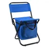 Muebles de campamento, silla plegable 3 en 1 para exteriores con bolsa de almacenamiento de hielo, respaldo, portátil, equipo de pesca para acampar de alta carga