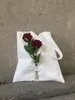 Evening Bags "Wrap A Bouquet Of Flowers To Meet You "women Canvas Bag Simulated Rose Shoulder Handbag Sweet Girls