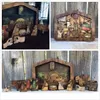 Other Home Decor Nativity Puzzle with Wood Burned Design Wooden Jesus Puzzles Jigsaw Puzzle Game for Adults and Kids Home Decoration Accessories 230712