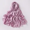 Scarves Muslim Bubble Chiffon Instant Hijab Shawls Plain Candy Color Soft Linen Wrap Islamic Ramadan Hijabs Lady Veil Sjaal 2023