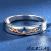 Wedding Rings ZHOUYANG Elk Couple For Women Kpop Accessories Rose Gold Color Men's Ring Paired Jewelry Unique Love Gift Wholesale KCR133