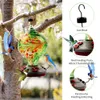 Garden Decorations Bird Feeder Hummingbird Painted Glass Flower Water Food Container For Outdoors Patio 230711