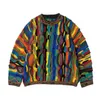 Men's Sweaters Crew Neck Sweater Ethnic Style Fashion Colorful Splicing Pullover Pull Homme Fall For Men Knitted