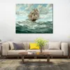 High Quality Over the Crest the Lightning Montague Dawson Painting Marine Landscapes Canvas Art for Reading Room