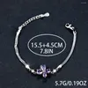 Charme Armbänder Lila Zirkon Schmetterling Blume Für Frauen Silber Farbe Weibliche Kette Armband Einstellbar Hochzeit Schmuck CZ