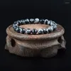 Bracelets porte-bonheur hématite cylindre cône Bracelet Homme naturel oeil de tigre perles de lave pierre Bracelet Yoga Meitation guérison bijoux pour femmes