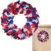Corona de puerta patriótica de flores decorativas | Guirnalda artificial Hangable Independent Day - Atractiva decoración colorida para terraza jardín