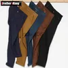 Mannen Broek 5 Kleur mannen Casual Broek Klassieke Stijl Schuren Slim Fit Effen Kleur Kaki Stretch Broek Mannelijke merk Kleding J230712