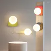 Wandleuchte, nordische bunte Lampen, Schlafzimmer-Nachttischleuchten mit Ein-/Aus-Schalter, Glas-Wandlampen, Wohnzimmer, dekorative Innenbeleuchtung