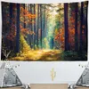 Tapisseries personnalisable tenture murale couvre-lit décor à la maison ensoleillé belle forêt Nature paysage tapisserie R230710