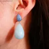 Charm Kqdance Turquoise Pink Quartz Blue Aquamarine Black Natural Stone Pearl Pendant Earrings With Women 's Jewelry Z230713에 적합합니다.