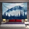 Tapisseries Montagnes Tapisserie Ciel Étoilé Tenture Murale Étoiles Feuille Village Dortoir Décor Couverture 130Cm Tissé Personnalisé