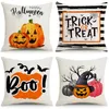 Happy Halloween Throw Pillow Case New Designed Pumpkin Ghost Trick or Treat Pillow Cases Decorations Cushion Cover