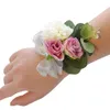 Wedding Wrist Flower for Women Fake Flower Wedding Bridesmaid Bracelet Party Artificial Wrist Flowers Corsages for Party