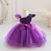 Mädchenkleider Baby Mädchen Hochzeitskleid für Kinder Pailletten Spitze Prinzessin Kinder Elegante Abendparty Formelle Kommunion Ballkleider 1-6 JahreHKD230712