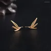 brincos de bambu de ouro esterlina