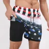 Herrshorts Sommarlöparshorts Herrgym Jogging Fitnessträning Quick Dry Bodybuilder Herr 2 i 1 Gradual Change Shorts 230711