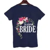 T-shirty damskie Team Brid dla kobiet ubrania kwiatowy Print wieczór panieński wieczór panieński Tshirt na imprezę Tees z krótkim rękawem druhna Evjf topy