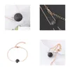 Bedelarmbanden Mode Eenvoudige Stijl Gouden Kleur Ketting Zwarte Lavasteen Armband Aromatherapie Essentiële Olie Diffuser Voor Vrouwen Juwelier Dhz0D