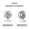 Electric Fans Cameras Electric USB Auto Rotation Desktop Fan 4000mAh Rechargeable Air Cooling Conditioner Speed Wind Silent Portable for Home Office