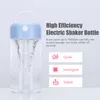 Water Bottles 380ml electric shake bottle portable mixer cup battery powered coffee shake cup protein shake bottle gym pre exercise supplement 230711