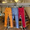 Herenbroek Nieuwe Streepbroek Casual Ritsvak Rode Broek AWGE 11 Naalden Mannen Vrouwen Hoge kwaliteit Geborduurde Vlinder Joggingbroek J230712