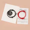 Romantische 2 stksset Hart Magnetische Paar Armbanden Mannen Vrouwen Klassieke Zwart Wit Gepaard Liefhebbers Armband Verstelbare Braslet Knoop L230704