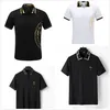 Fashion Designer Mens Polo T-shirt T-shirt Estate Casual Motivo ricamato Puro cotone High SreetBusiness Fashion Camicie colletto bianco e nero M-3XL