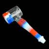 Silicone pipe new hammer shape glass small pipe will carry accessories pipe smoking wholesale