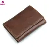 DOLOVE New Style RFID BLOCKING Men Wallet Vintage Genuine Cow Leather Trifold Purse Card Holder RFID Protection Wallets for L230704